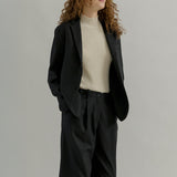 Pantaloni Palazzo Larghi Donna in Lana Neri Emanuela - Rifò Lab Moda circolare made in Italy