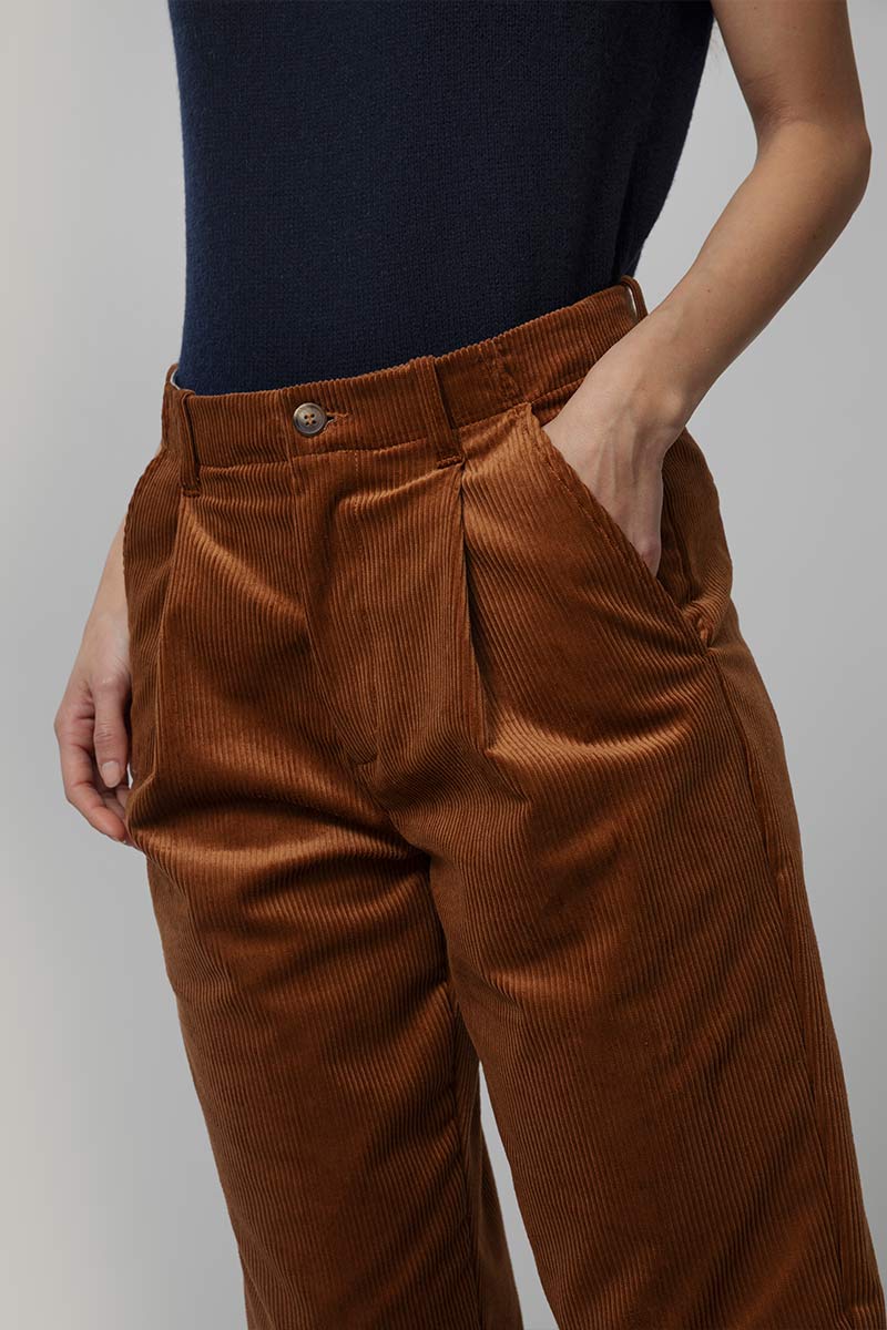 Pantaloni Velluto a Coste Donna Cotone Astrid - Rifò Lab Moda circolare made in Italy