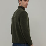 Giacca Pile Uomo Lana Rigenerata Uomo Verde - Rifò Lab Moda circolare made in Italy 
