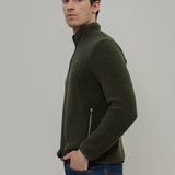 Giacca Pile Uomo Lana Rigenerata Uomo Verde - Rifò Lab Moda circolare made in Italy 