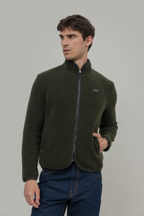 Giacca Pile Uomo Lana Rigenerata Uomo Verde - Rifò Lab Moda circolare made in Italy 