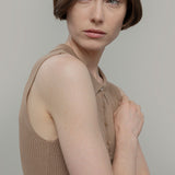 Maglia Polo Donna Senza Maniche Viscosa Rosa Blanca - Rifò Lab Moda circolare made in Italy