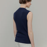 Maglia Polo Donna Senza Maniche Viscosa Rosa Blanca - Rifò Lab Moda circolare made in Italy