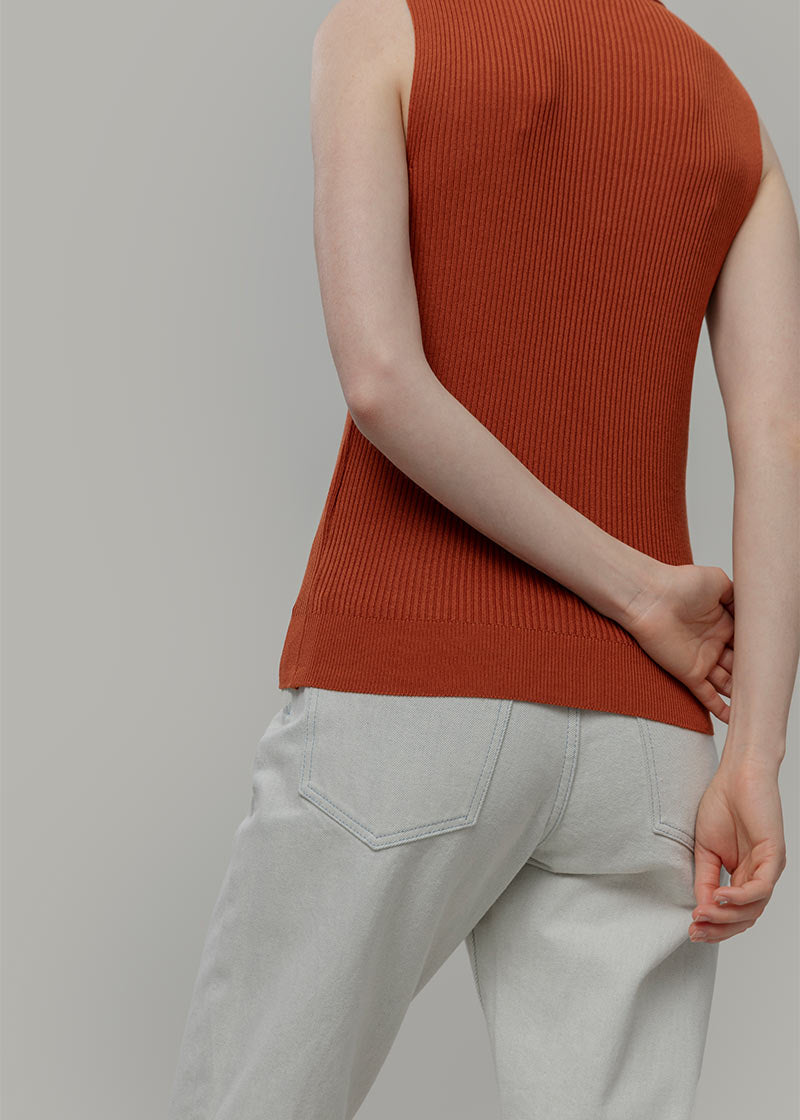 Maglia Polo Donna Senza Maniche Viscosa Rosa Blanca - Rifò Lab Moda circolare made in Italy