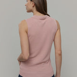 Maglia Polo Donna Senza Maniche Viscosa Rosa Blanca - Rifò Lab Moda circolare made in Italy