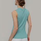 Maglia Polo Donna Senza Maniche Viscosa Rosa Blanca - Rifò Lab Moda circolare made in Italy