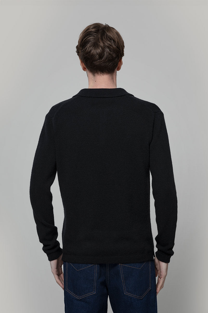 Maglione Polo Uomo Cashmere Riciclato Bernardo - Rifò Lab Moda circolare made in Italy
Nero Ardesia