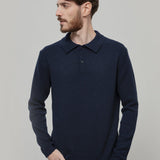 Maglione Polo Uomo Cashmere Riciclato Bernardo - Rifò Lab Moda circolare made in Italy
Blu Mora