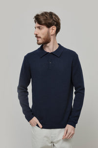 Maglione Polo Uomo Cashmere Riciclato Bernardo - Rifò Lab Moda circolare made in Italy
Blu Mora