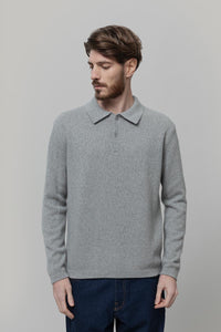 Maglione Polo Uomo Cashmere Riciclato Bernardo - Rifò Lab Moda circolare made in Italy
Grigio Calce