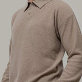 polo-uomo-cashmere-rigenerato-ezio-beige - Rifò Lab Moda circolare made in Italy 