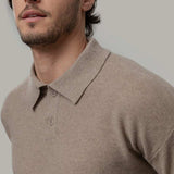 polo-uomo-cashmere-rigenerato-ezio-beige - Rifò Lab Moda circolare made in Italy 