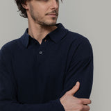 polo-uomo-cashmere-rigenerato-ezio-blu - Rifò Lab Moda circolare made in Italy 