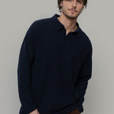 polo-uomo-cashmere-rigenerato-ezio-blu - Rifò Lab Moda circolare made in Italy 
