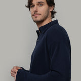 polo-uomo-cashmere-rigenerato-ezio-blu - Rifò Lab Moda circolare made in Italy 