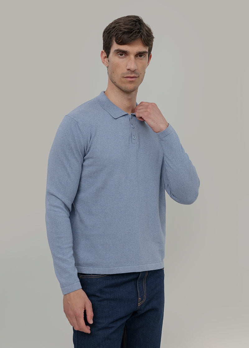Polo Maniche Lunghe Uomo Cotone Rigenerato Antonio - Rifò Lab Moda circolare made in Italy