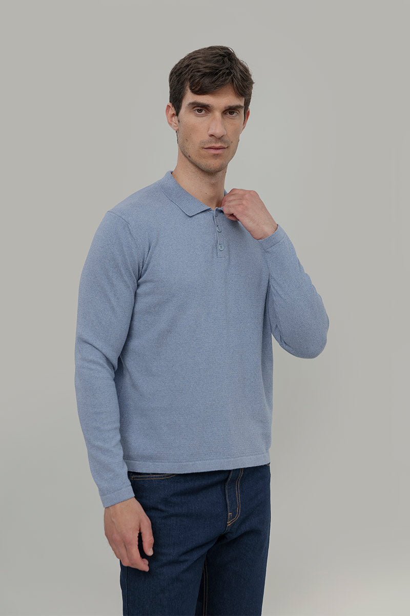 Polo Maniche Lunghe Uomo Cotone Rigenerato Antonio - Rifò Lab Moda circolare made in Italy