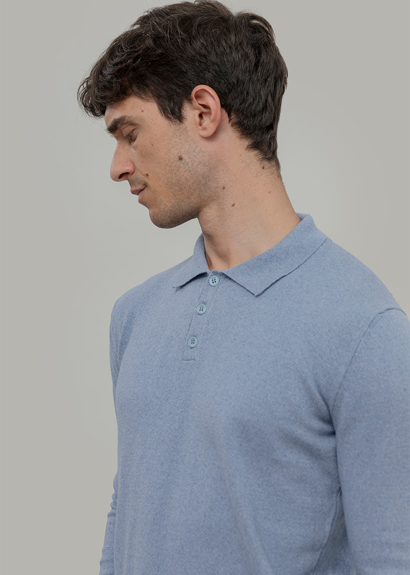 Polo Maniche Lunghe Uomo Cotone Rigenerato Antonio - Rifò Lab Moda circolare made in Italy