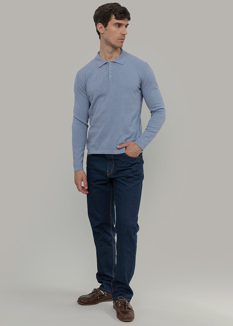 Polo Maniche Lunghe Uomo Cotone Rigenerato Antonio - Rifò Lab Moda circolare made in Italy