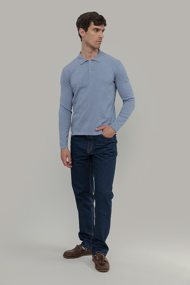 Polo Maniche Lunghe Uomo Cotone Rigenerato Antonio - Rifò Lab Moda circolare made in Italy