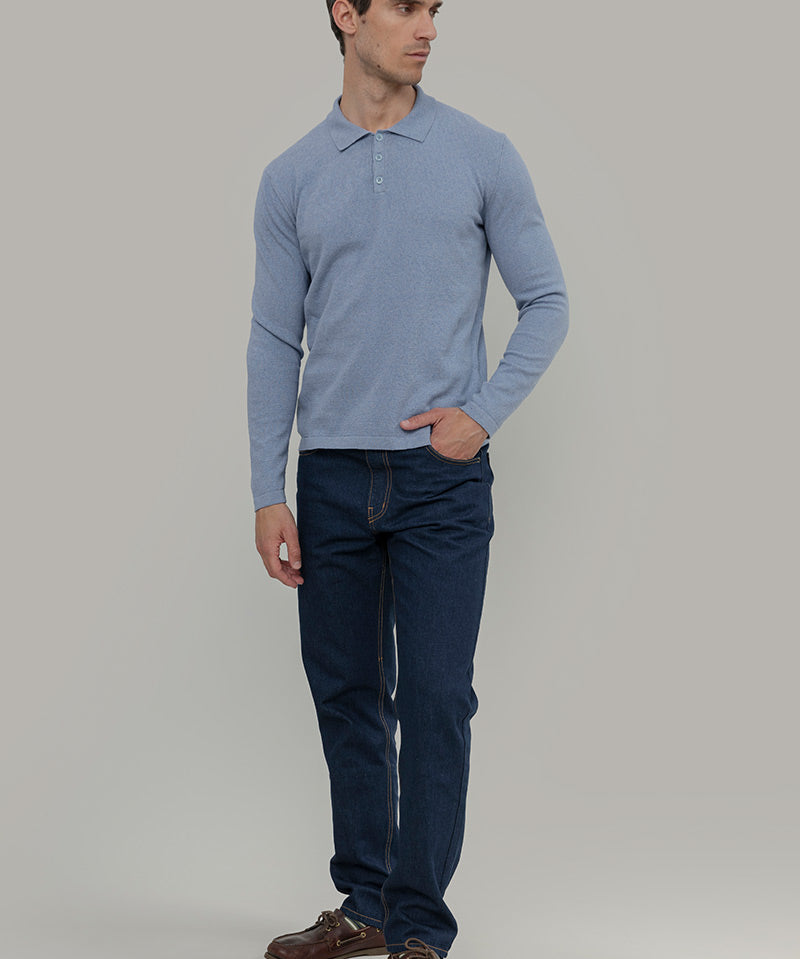 Polo Maniche Lunghe Uomo Cotone Rigenerato Antonio - Rifò Lab Moda circolare made in Italy