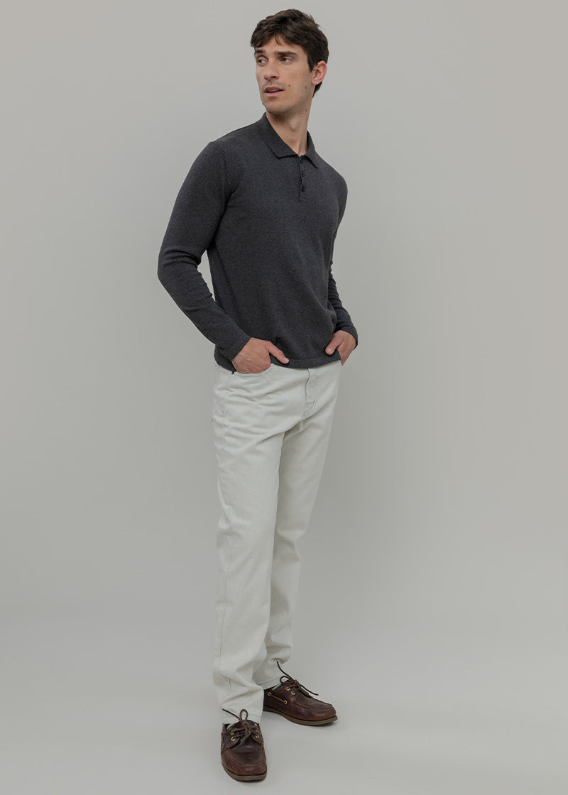 Polo Maniche Lunghe Uomo Cotone Rigenerato Antonio - Rifò Lab Moda circolare made in Italy