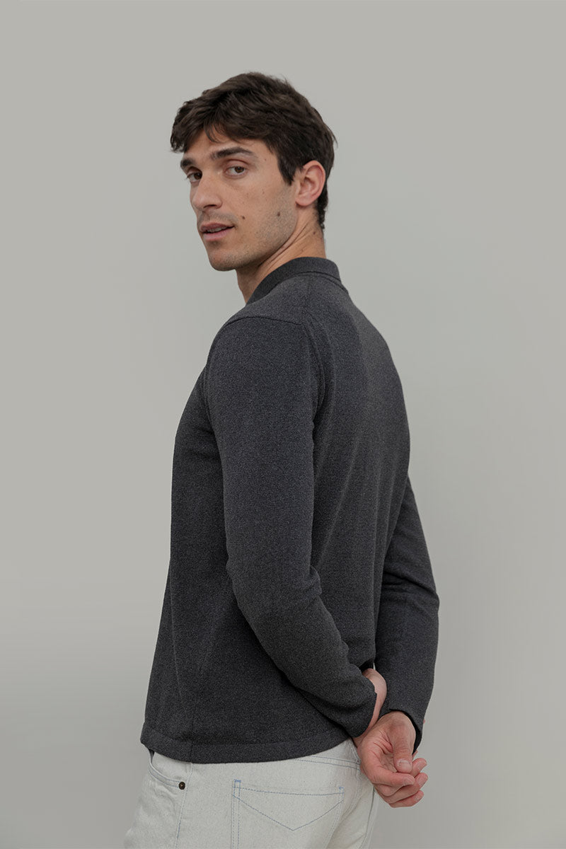 Polo Maniche Lunghe Uomo Cotone Rigenerato Antonio - Rifò Lab Moda circolare made in Italy