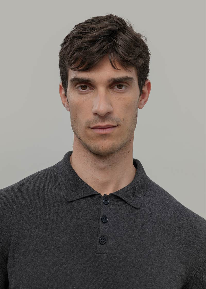 Polo Maniche Lunghe Uomo Cotone Rigenerato Antonio - Rifò Lab Moda circolare made in Italy