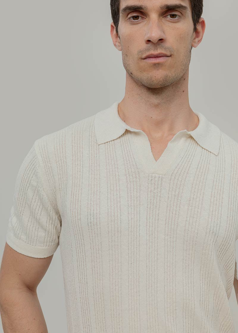 Polo Uomo Seta Rigenerata Damiano Bianco