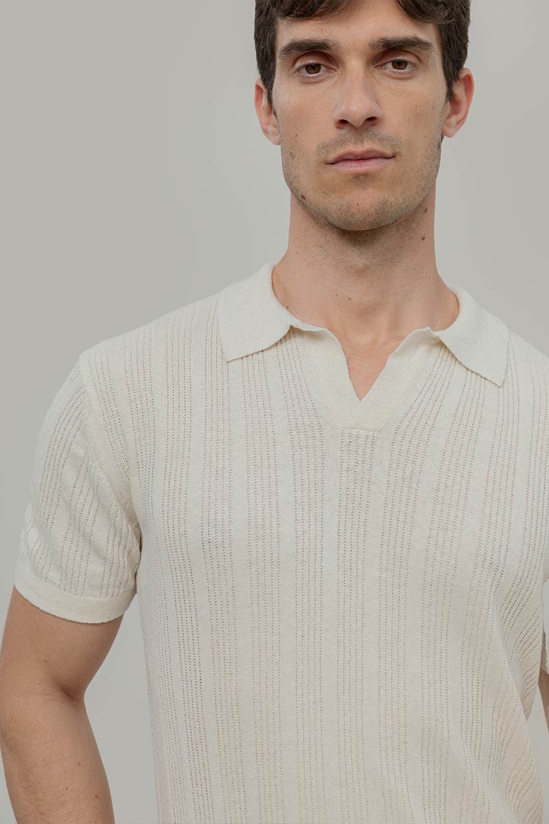 Polo Uomo Seta Rigenerata Damiano Bianco