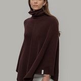 Poncho Donna Cashmere Rigenerato Elisabetta Marrone - Rifò Lab Moda circolare made in Italy