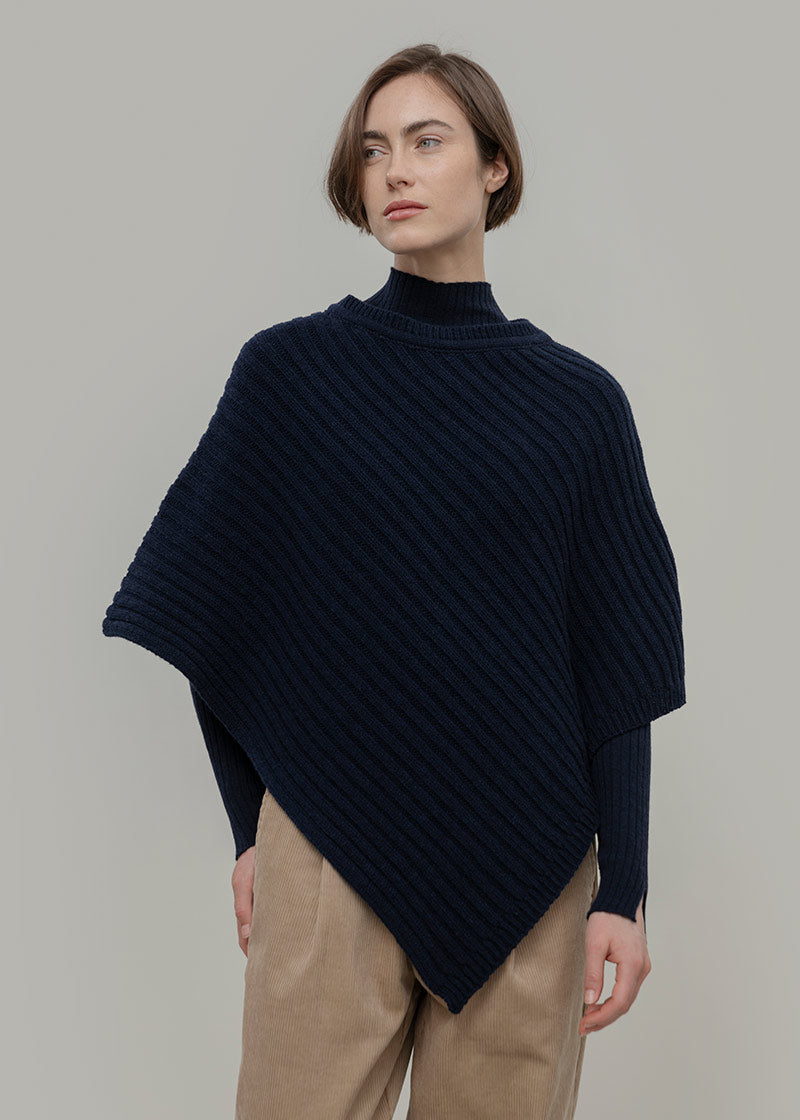 Mantella Donna Poncho Donna Lana Linda - Rifò Lab Moda circolare made in Italy