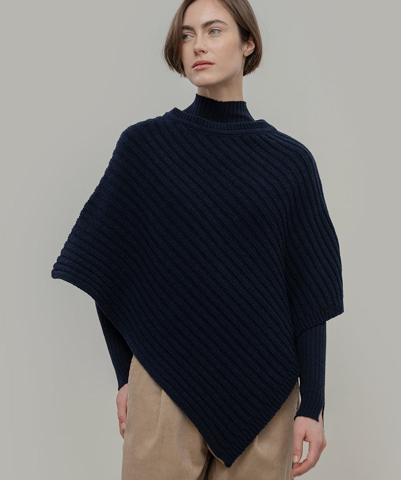 Mantella Donna Poncho Donna Lana Linda - Rifò Lab Moda circolare made in Italy