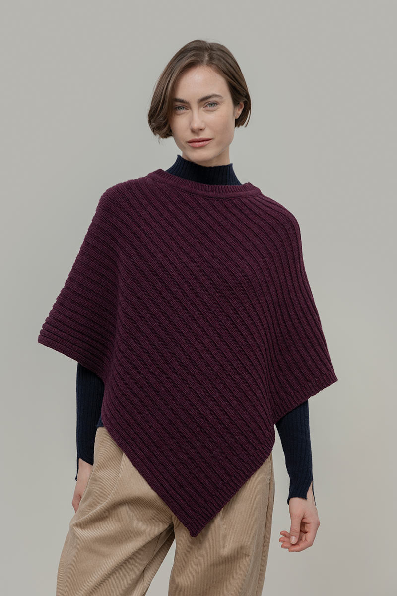 Mantella Donna Poncho Donna Lana Linda - Rifò Lab Moda circolare made in Italy