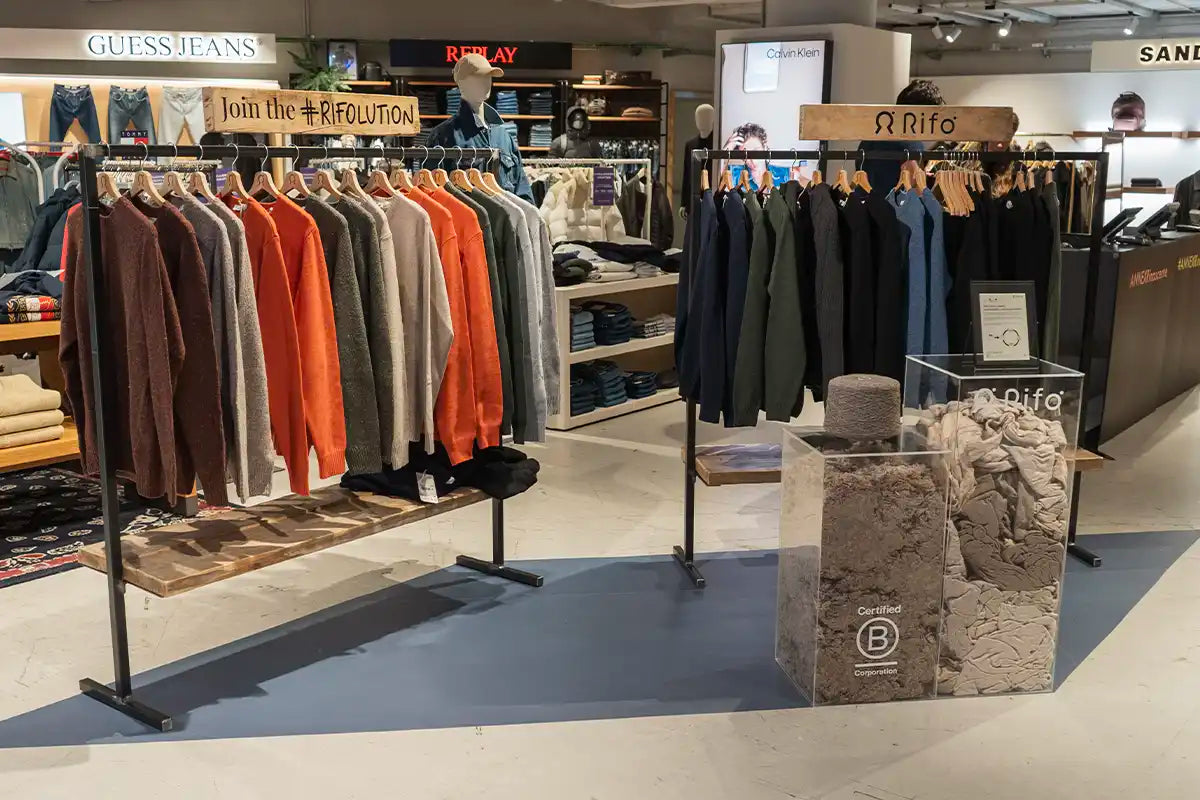 rinascente milano duomo rifò pop up negozio moda circolare made in Italy abbigliamento sostenibile uomo donna