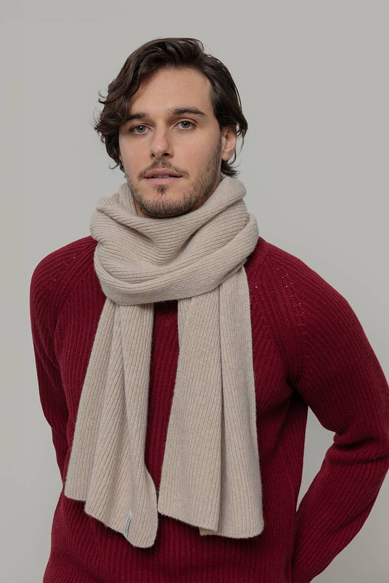 Sciarpa Costine cashmere rigenerato Federico - Rifò Lab Moda circolare made in Italy