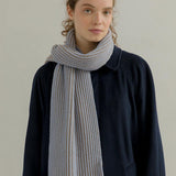 Sciarpa Cashmere Donna Uomo Rigenerato Grigia Azzurra Julia - Rifò Lab Moda circolare made in Italy
