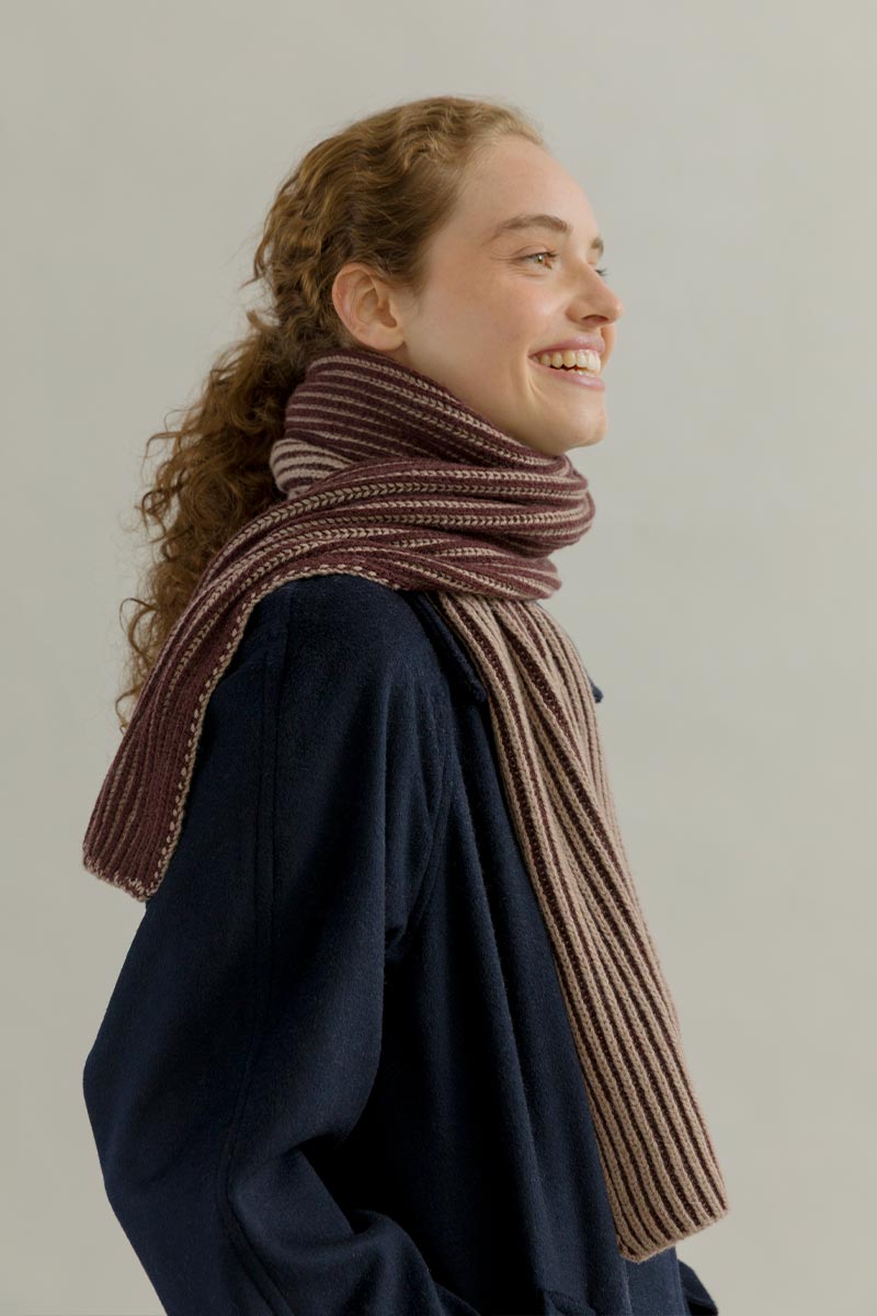 Sciarpa Cashmere Donna Uomo Rigenerato Beige Julia - Rifò Lab Moda circolare made in Italy