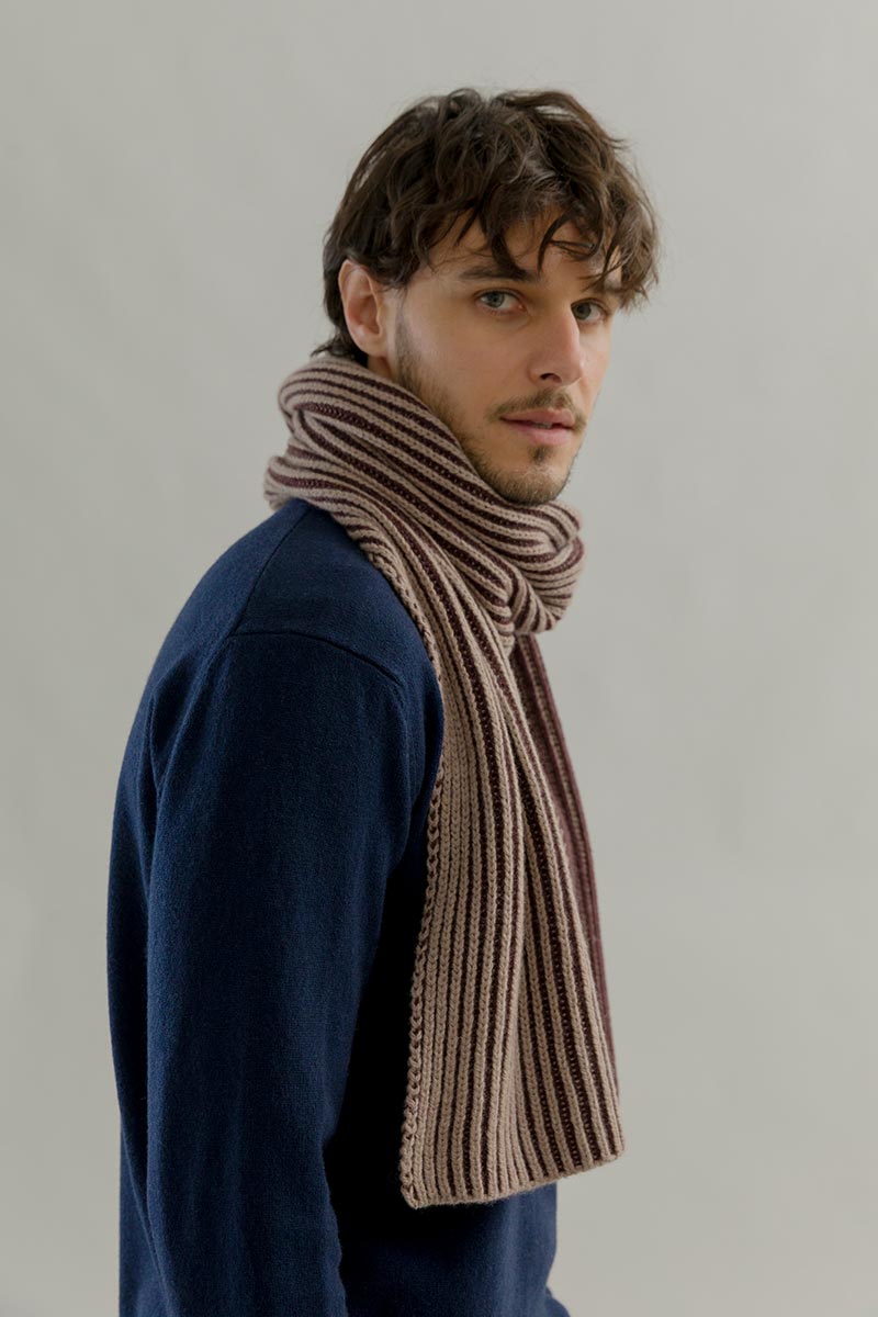 Sciarpa Cashmere Donna Uomo Rigenerato Beige Julia - Rifò Lab Moda circolare made in Italy