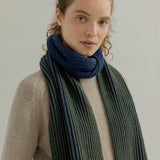 Sciarpa Cashmere Donna Uomo Rigenerato Verde Blu Julia - Rifò Lab Moda circolare made in Italy