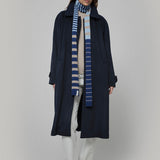 Sciarpa Cashmere Sottile a Righe Blu Rino - Rifò Lab Moda circolare made in Italy