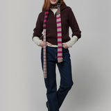 Sciarpa Cashmere Sottile a Righe Beige Rino - Rifò Lab Moda circolare made in Italy