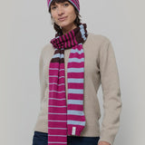 Sciarpa Cashmere Sottile a Righe Fucsia Rino - Rifò Lab Moda circolare made in Italy