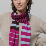 Sciarpa Cashmere Sottile a Righe Fucsia Rino - Rifò Lab Moda circolare made in Italy