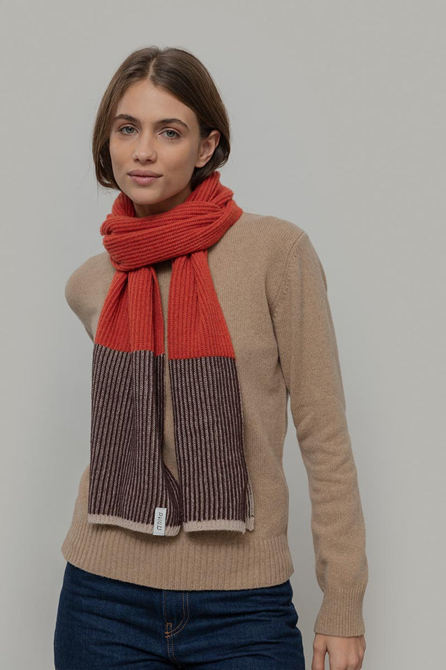 Men's Cashmere Feel Wool Scarf - Australian Merino Wool Winter Knit With Gift Box