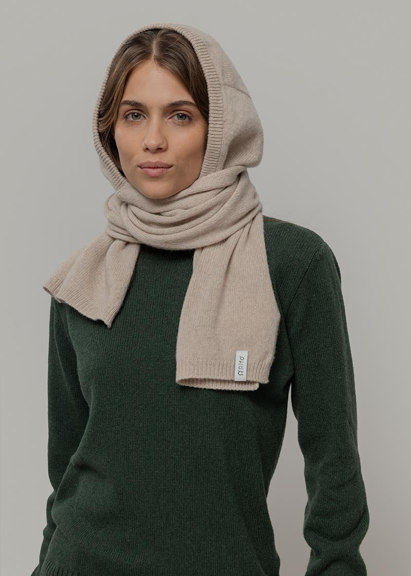 Sciarpa-cappuccio Cashmere Ilenia - Rifò Lab Moda circolare made in Italy