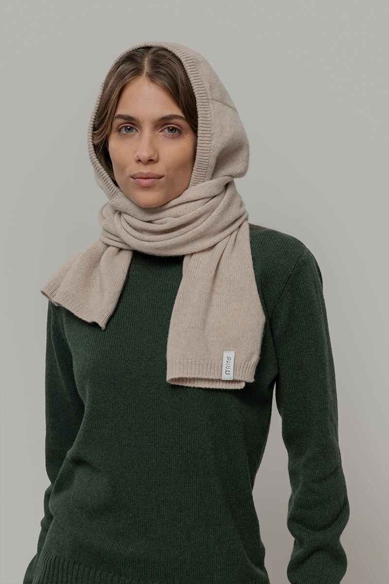 Sciarpa-cappuccio Cashmere Ilenia - Rifò Lab Moda circolare made in Italy