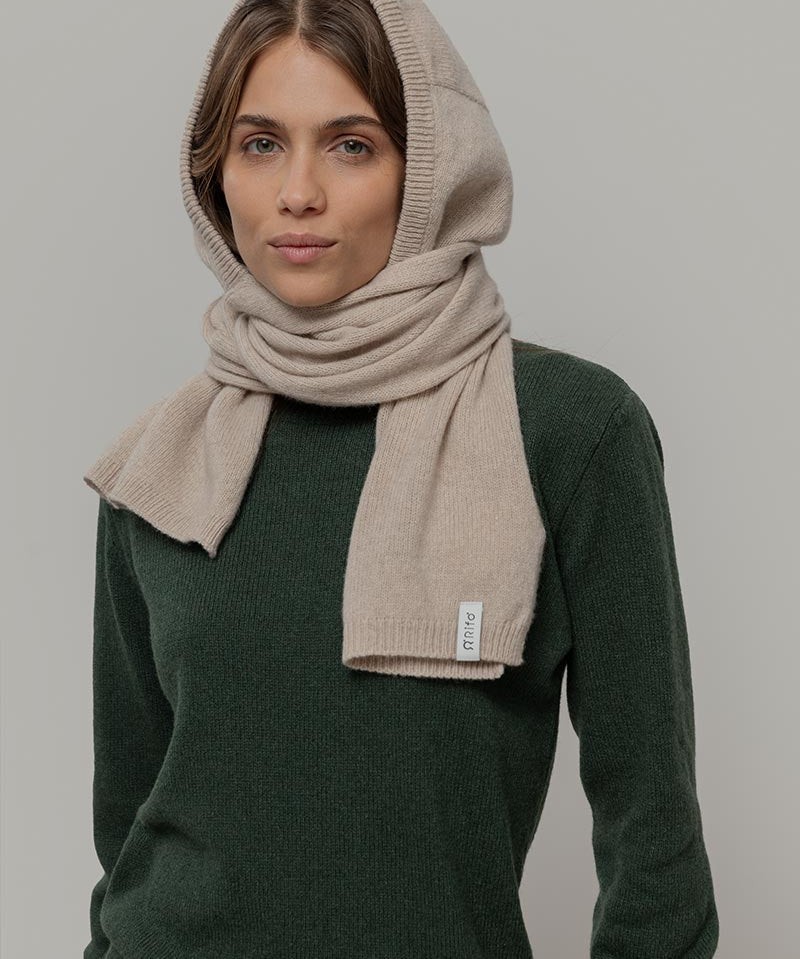 Sciarpa-cappuccio Cashmere Ilenia - Rifò Lab Moda circolare made in Italy