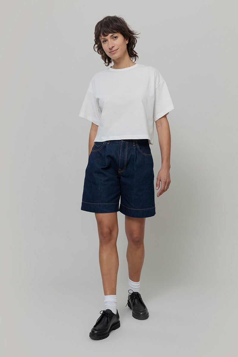 Shorts Donna Pantaloncini Jeans Riciclato Blu Enrica  - Rifò Lab Moda circolare made in Italy