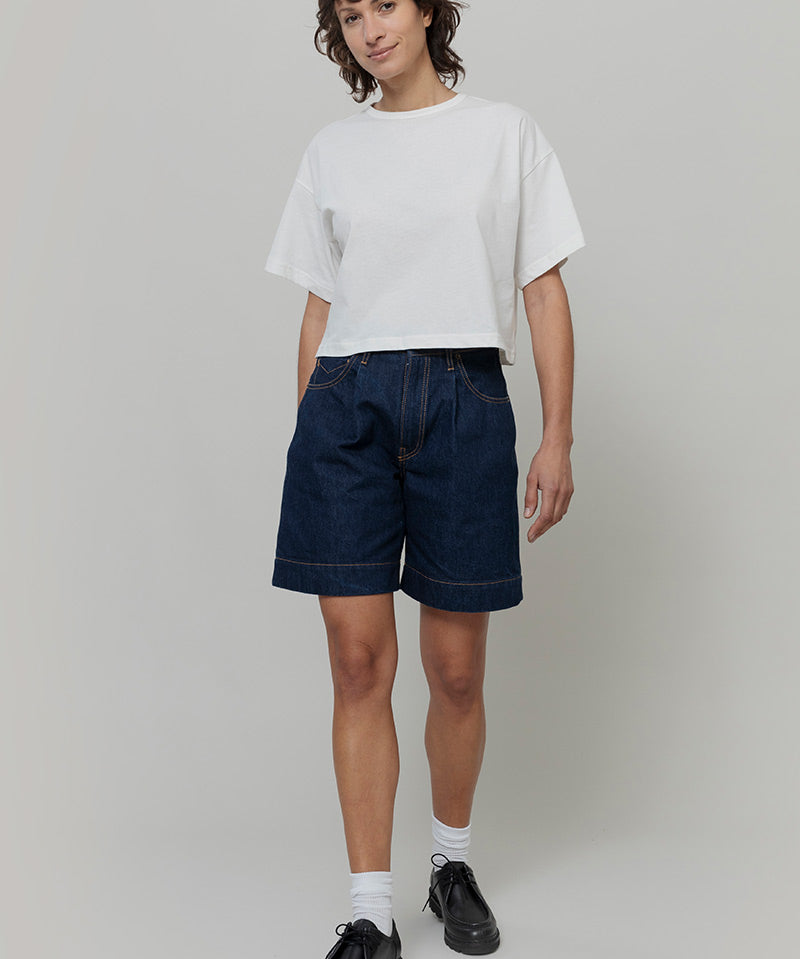 Shorts Donna Pantaloncini Jeans Riciclato Blu Enrica  - Rifò Lab Moda circolare made in Italy